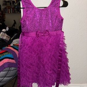 Jona Michelle Kids Magenta Dress with Bow Size 10